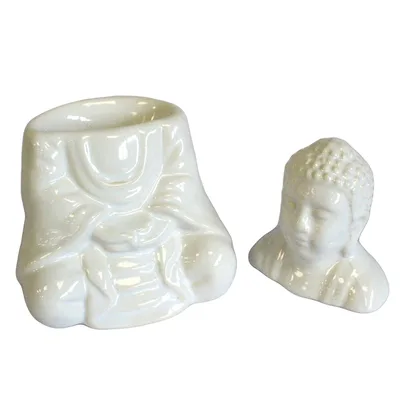 Sitting Buddha Olio Bruciatore - Bianco — foto 1