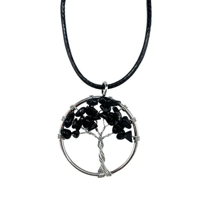 Pendente Albero della Vita - Pietra Luna Nera