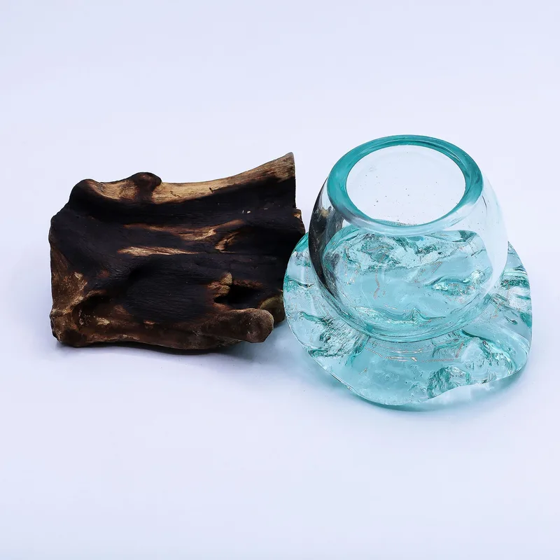 Molten Glass Mini Goldfish Bowl on Legno 20cm — foto 4