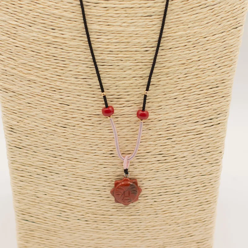 Collana con ciondolo pietra preziosa - Pendente a forma di sole con carneliana — foto 2
