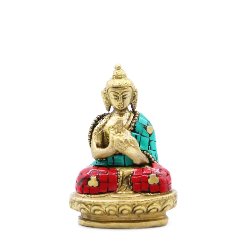 Brass Buddha Figure Blessing 7.5cm