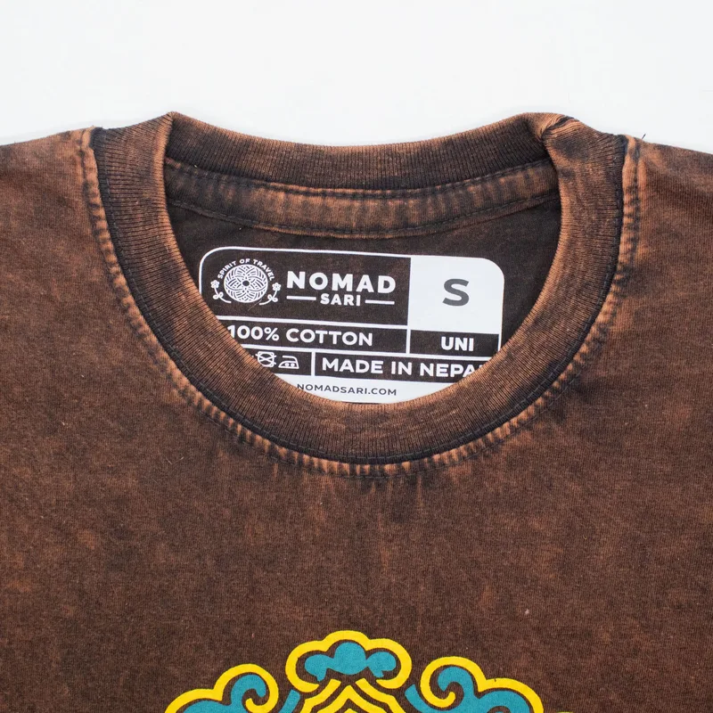 Nomad Sari Stonewashed Cotton T-Shirt Sun & Zodiac Brown Small — foto 1