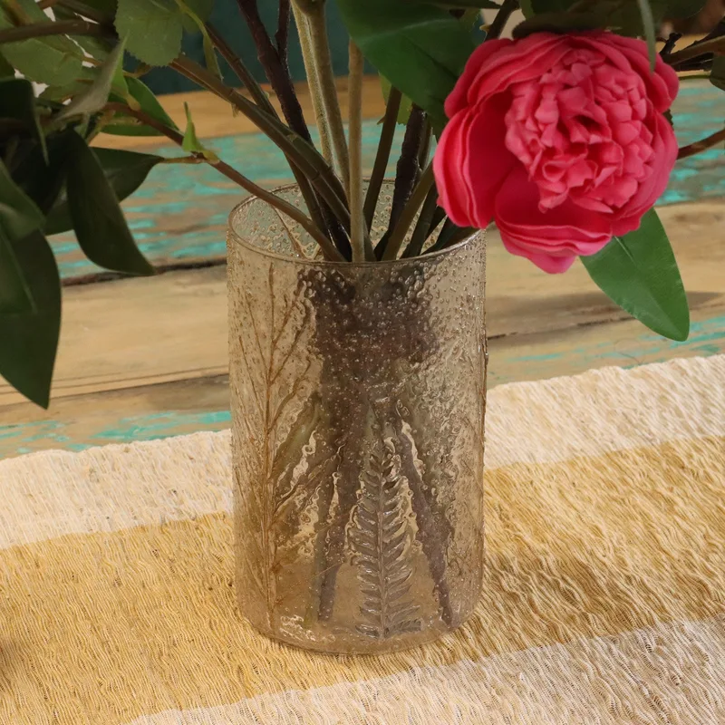Naturale Floral Glass Tall Vase Candela Porta Pino - — foto 3