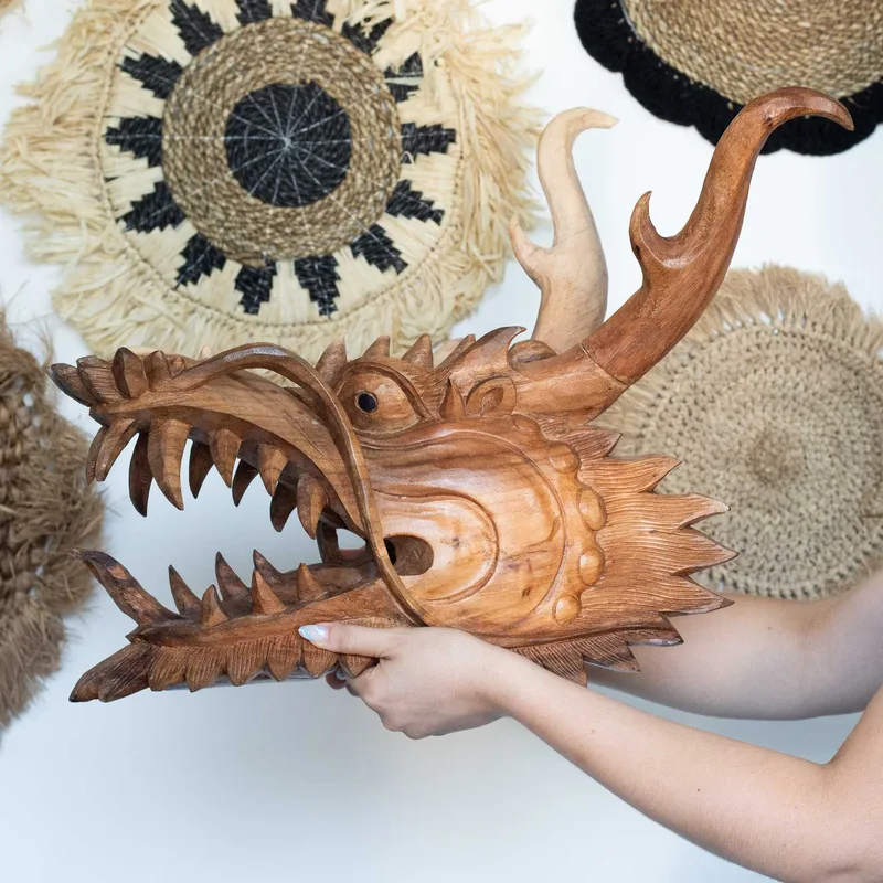 Live Size Dragon Head Carving 30cm — foto 3