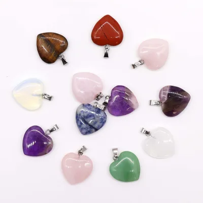 Gemstone Heart Pendants 20x6mm — foto 1