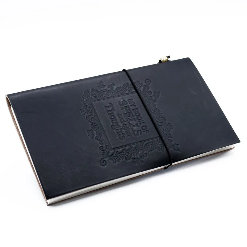 Fatto a mano Leather Journal My Book of Spells and other Thoughts Nero
