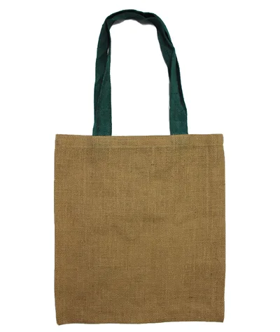 Borsa Tela Juta Grande – Manico Colore Blu — foto 4