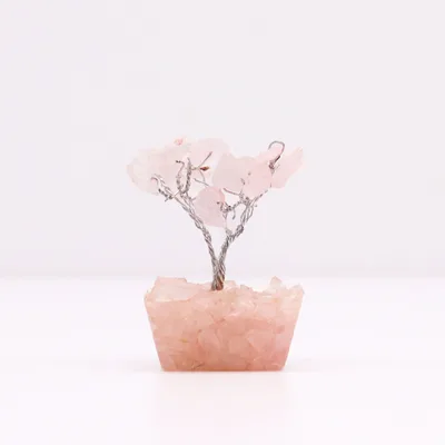 Mini Gemstone Trees On Orgonite Base - Rosa Quartz (15 stones) — foto 2