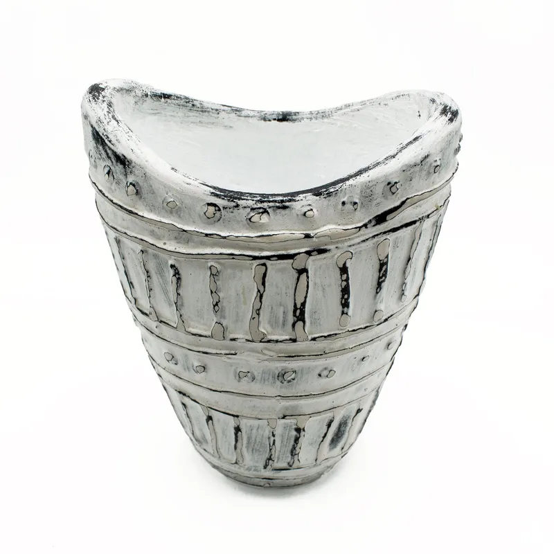 Wide Neck Shaped Vase Crema 22cm — foto 2