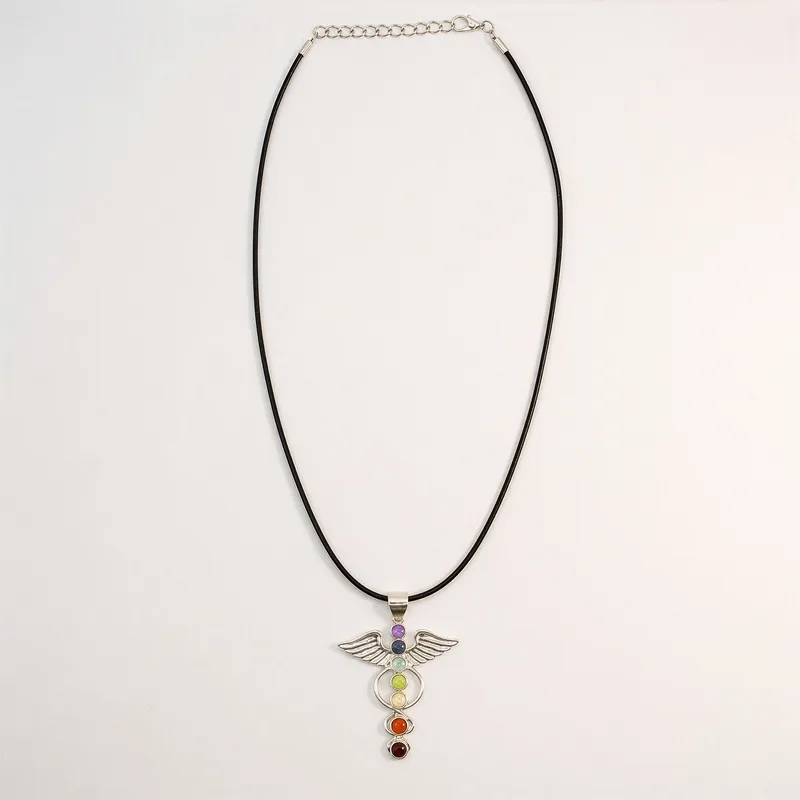 Indian Devotional Pendant Argento Plated Angel Chakra