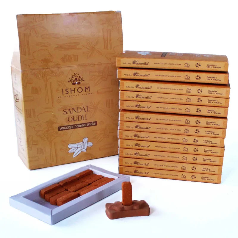 Pack of 15 Naturale Incenso Smudge Bricks and Bruciatore Sandal Legno — foto 1