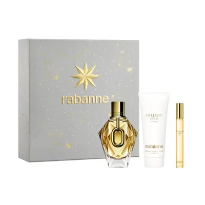 Rabanne Million Gold For Her Eau De Parfum Spray 90ml Set 3 Parti