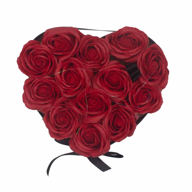 Sapone Fiore Gift Bouquet 13 Red Roses Heart — foto 3