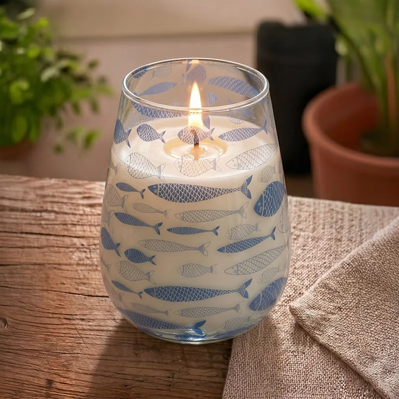 Tall Glass Jar Candele Seabreeze