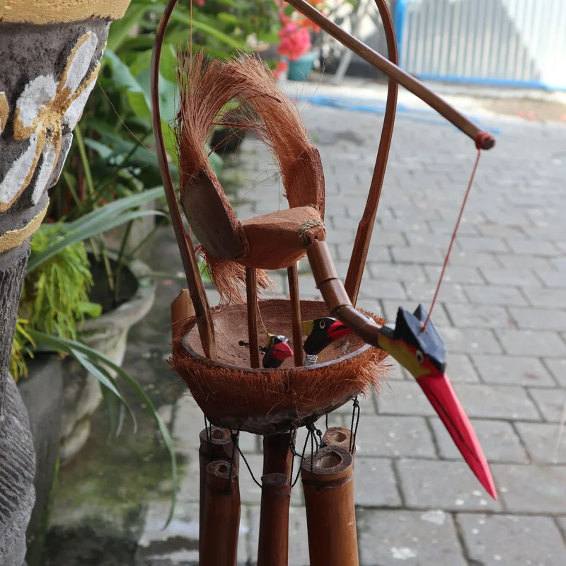 Bamboo Windchime - Naturale finish - Mother & Chicks