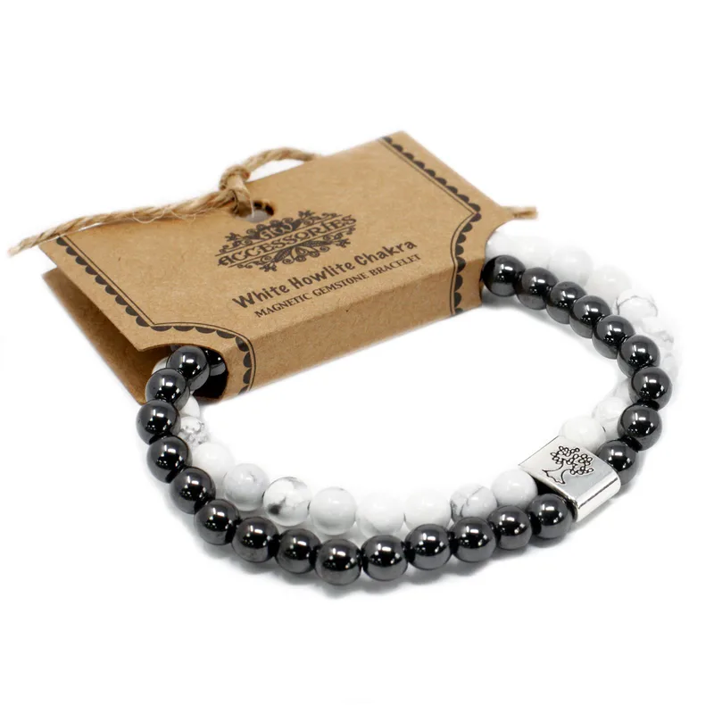 Bracciale Gemma Magnetica - Howlite Bianco Chakradai — foto 5
