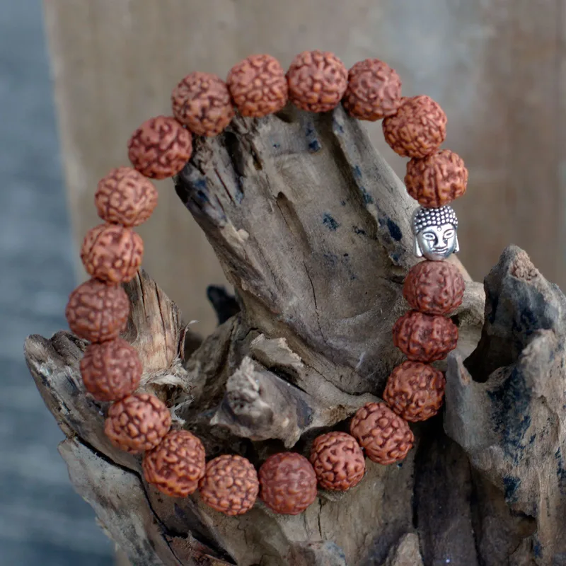 Rudraksha Buddah Bangle Mala - Naturale