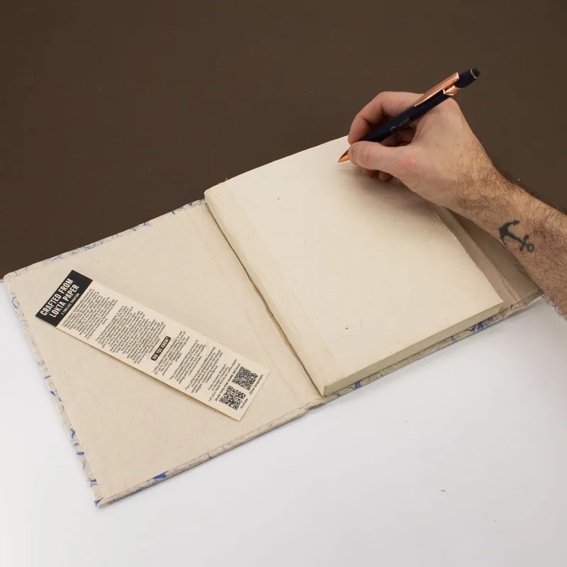 Lrg Lokta Mixed Blu Cotton Notebook 45 leafs inc bookmark — foto 3