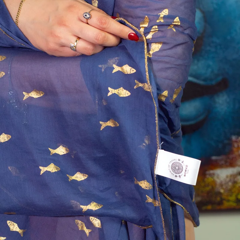 Nomad Sari On the Med Collection Pario Sea Blu & Oro Fish Design — foto 2