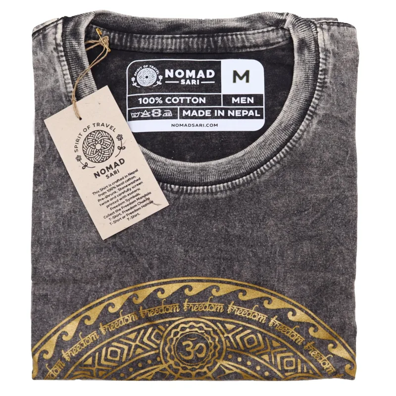 Nomad Sari Stonewashed Cotton T-Shirt – Chakra – Dark Grey – Medium — foto 1