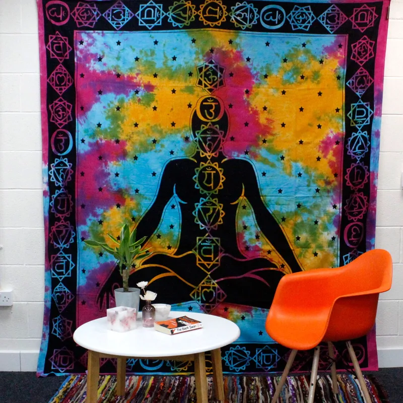 Double Cotton Bedspread + Wall Hanging Chakra Buddha 230cm x 200cm — foto 2