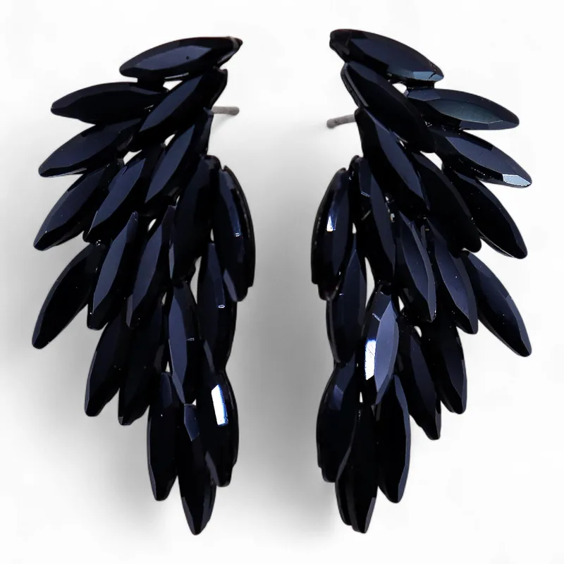 Jet Nero - Vintage Glass - Angel Wings - Earrings — foto 4