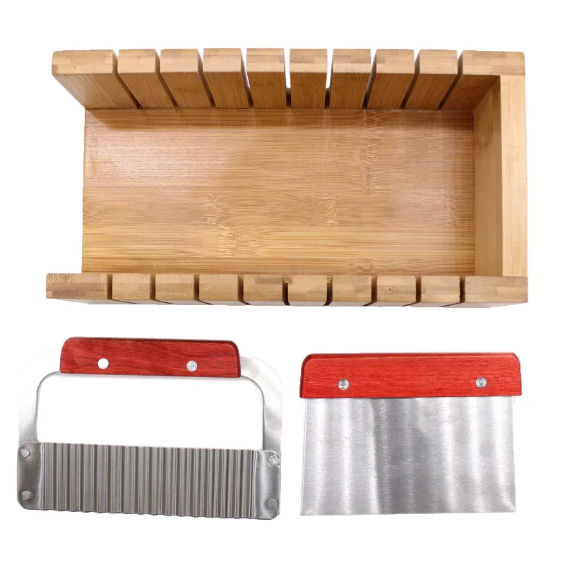 Wooden Sapone Loaf Cutter Set Wavy and Straight Cutter — foto 4