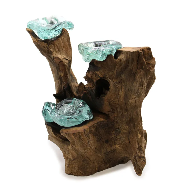 Molton Glass Triple Candela Porta on Legno
