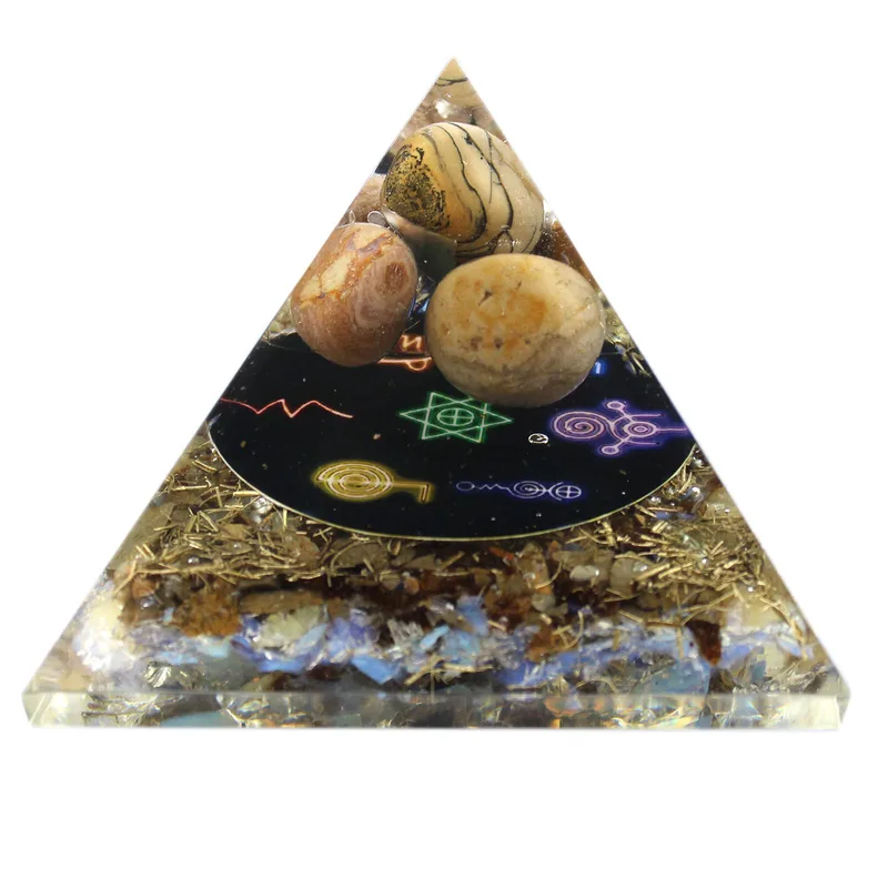 Orgonite Pyramid Midnight Reiki 70mm — foto 2