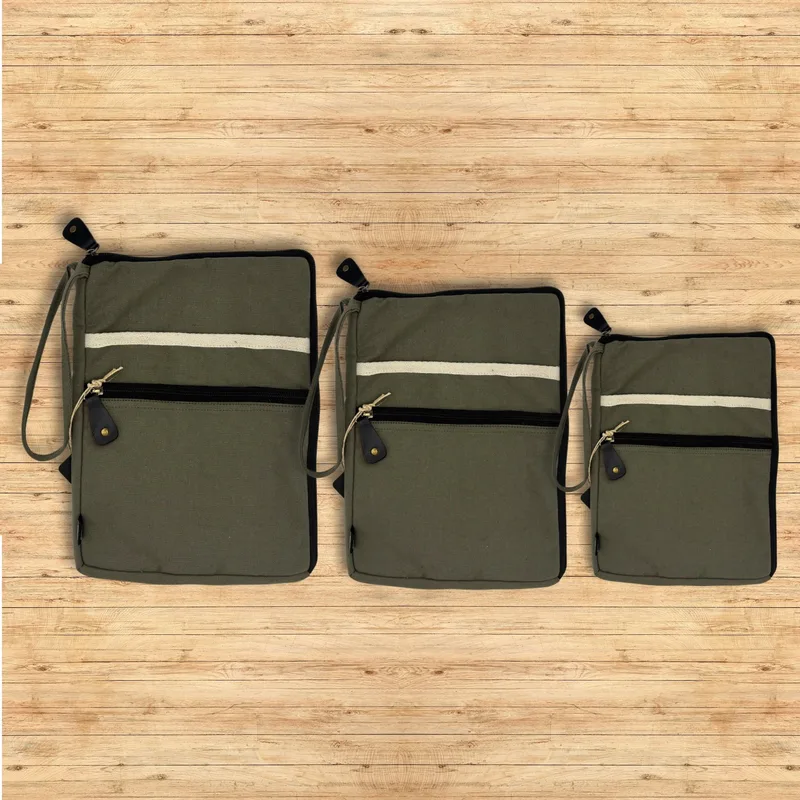 Canvas Tablet Pouch Olive 21x29cm — foto 2