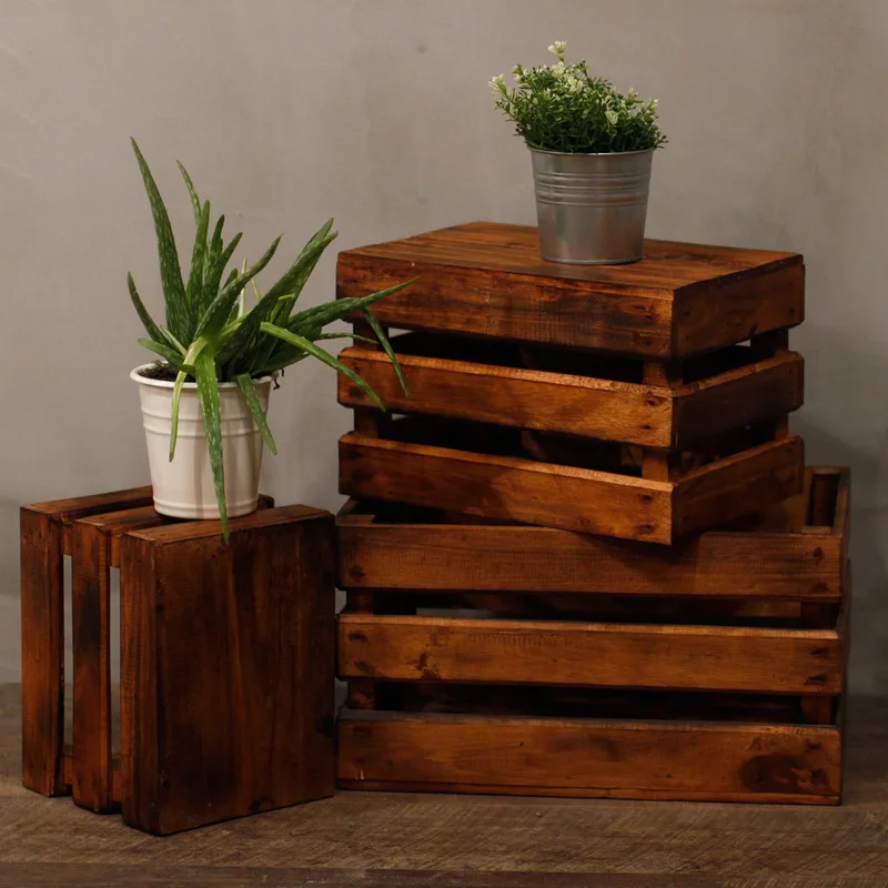 Set of 3 Storage/Display Boxes Brown — foto 1