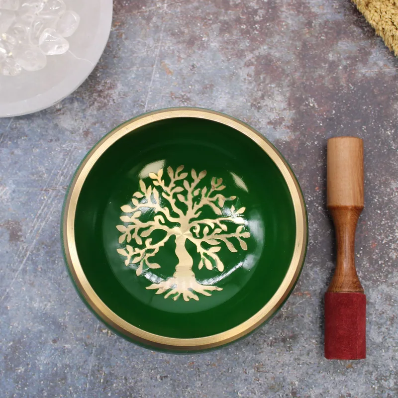 Lrg Albero of Life Singing Bowl Set- Verde 14cm — foto 3