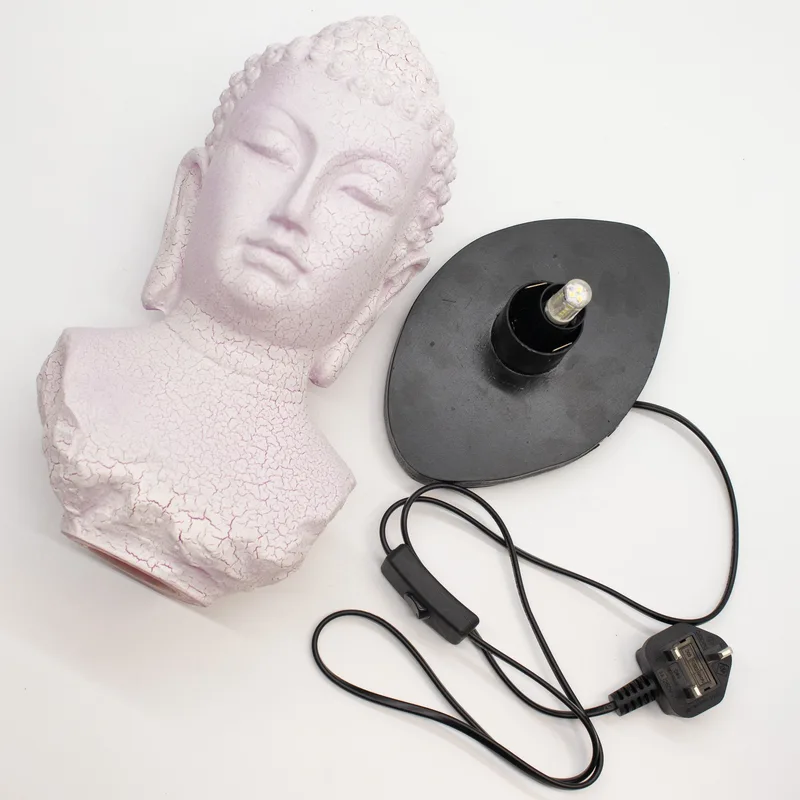 Buddha Bust Lamp Cherry Crackle Oval stand — foto 5
