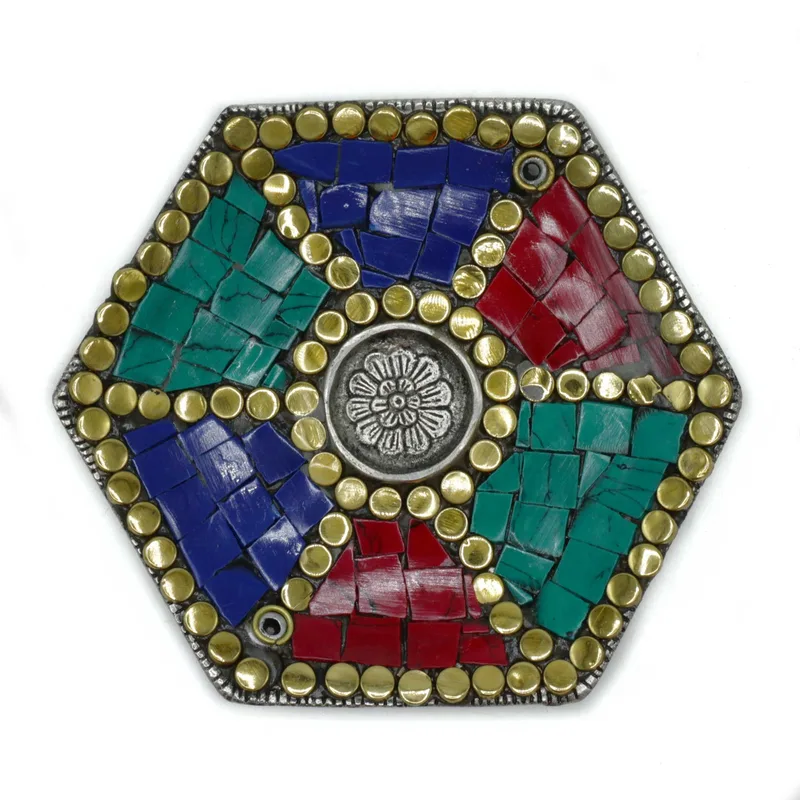 Hex Plate Tibetan Decor Cone & Stick Porta