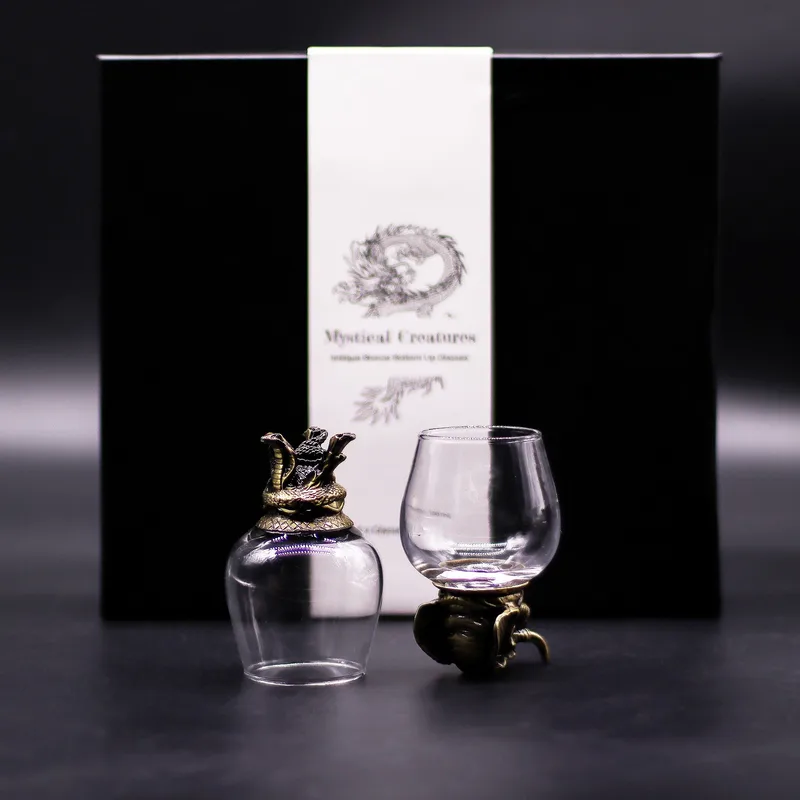 Gift Set of 6 Glasses Mystical Creatures Antique Bronze — foto 3