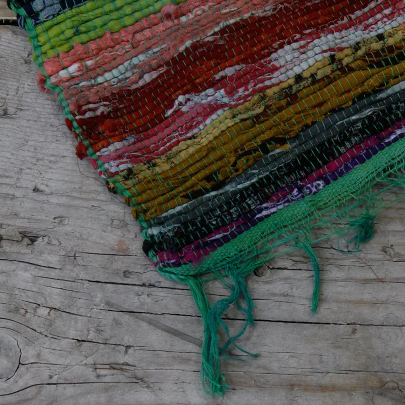151 x 90cm Luxury Rag Rug Verde — foto 2