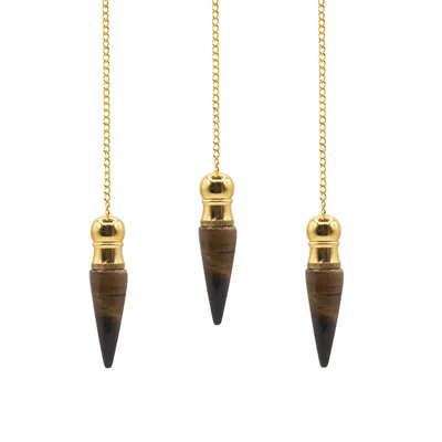 Secret Cavity Discovery of Truth Pendulum Tiger Eye Oro Plated
