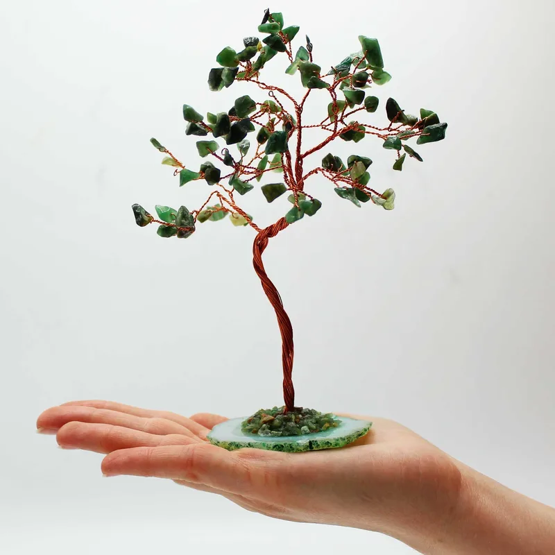 Lrg Gemstone Albero Verde Aventurine on Verde Agate Base — foto 1