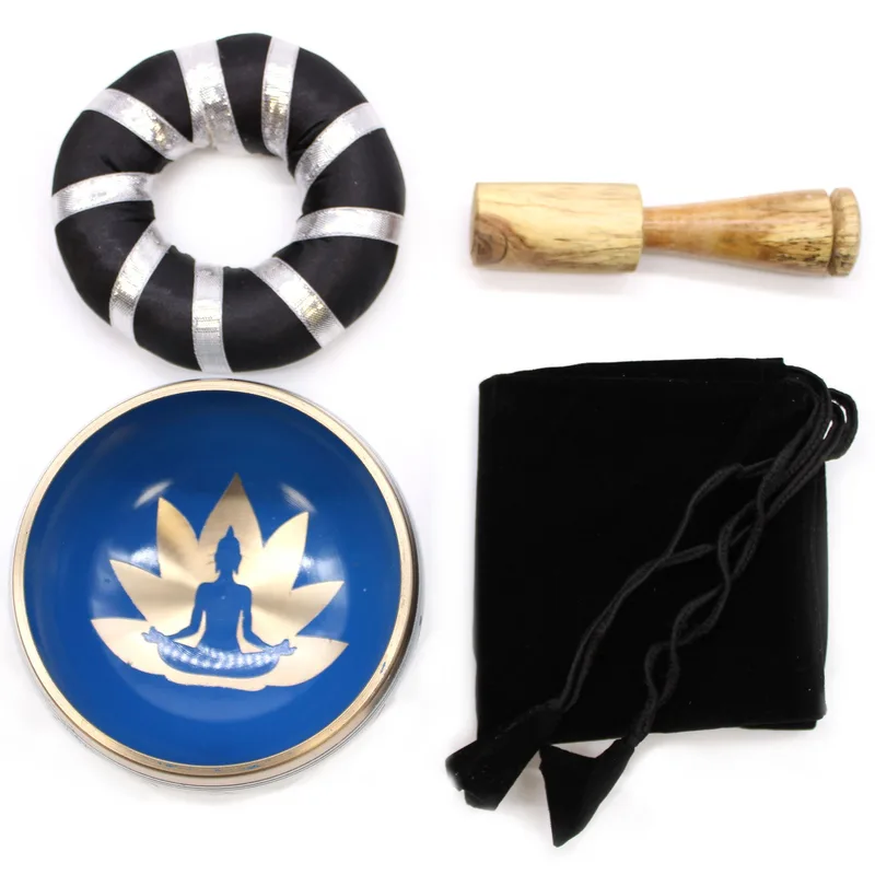 Yoga Moves Singing Bowl Set- White/Blue 10.7cm — foto 6