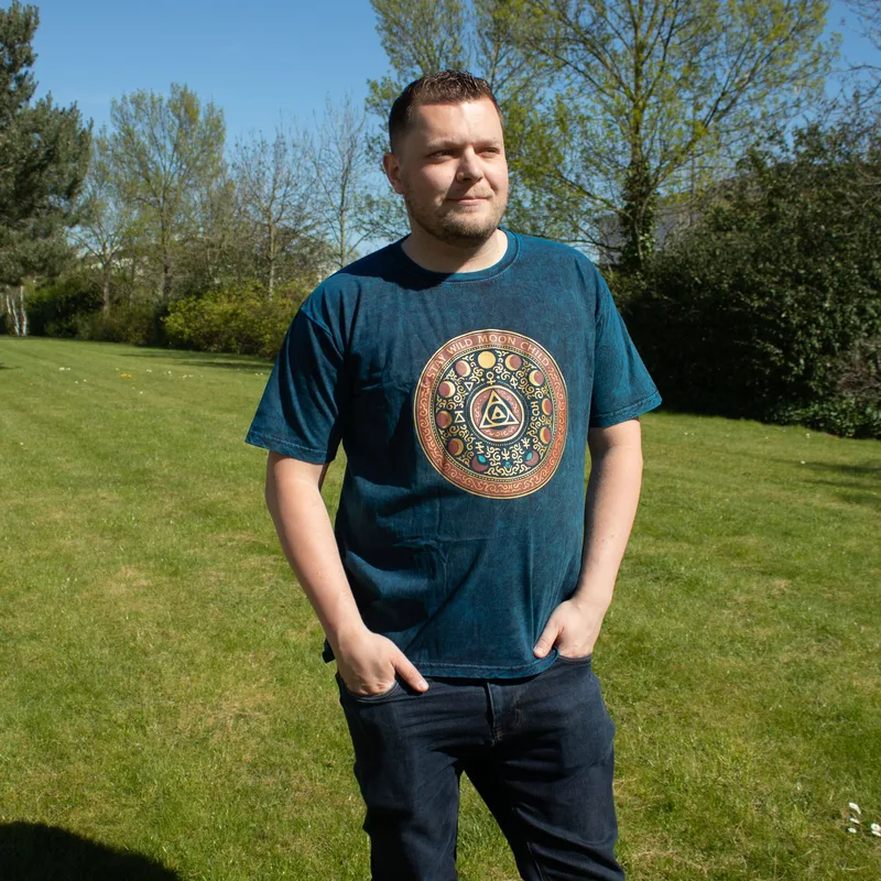 Nomad Sari Stonewashed Cotton T-Shirt Stay Selvatico Moon Child Blu XL — foto 2