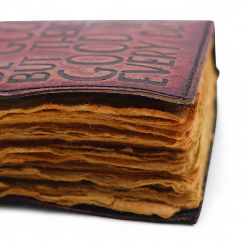Fat Deckled Edge Leather Notebook – Every Day May Not Be Good — foto 6