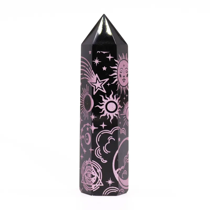 Nero Obsidian Points Mystic Story Rosa Pink