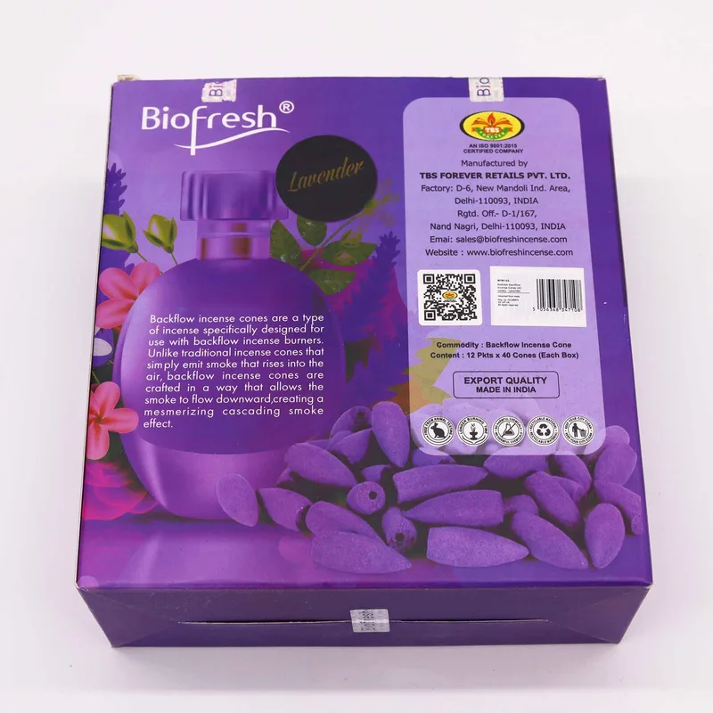 Biofresh Backflow Incenso Cones (40 cones) - Lavanda — foto 4