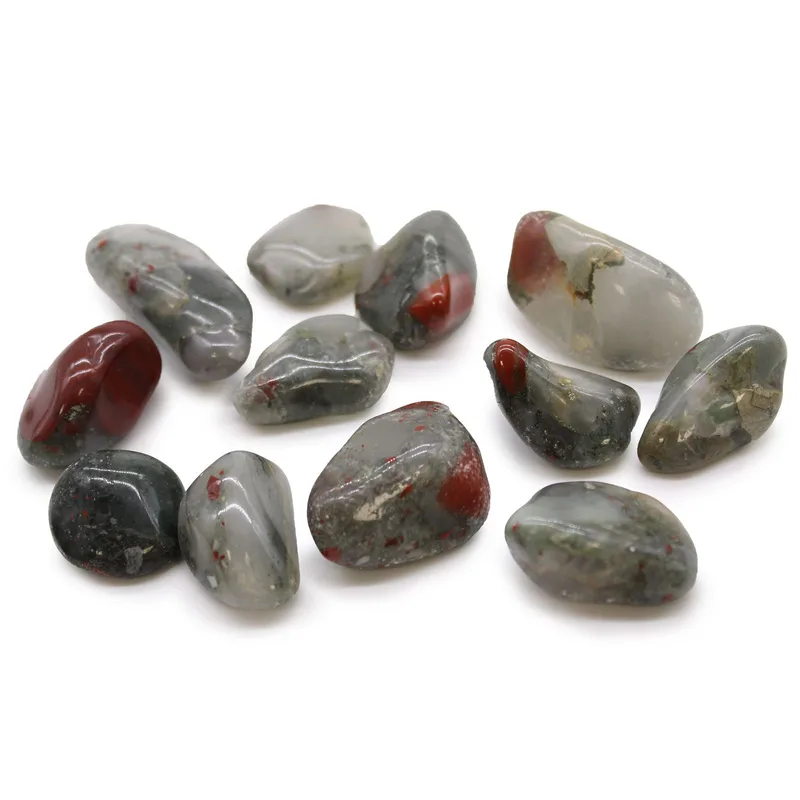 Bag of 12 Medium African Tumble Stones - Bloodstone - Sephtonite