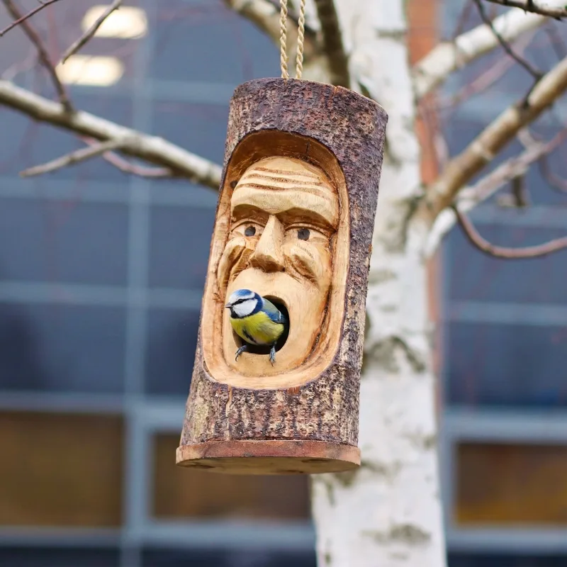 Albero Trunk Face Bird House Grumpy Old Man — foto 4