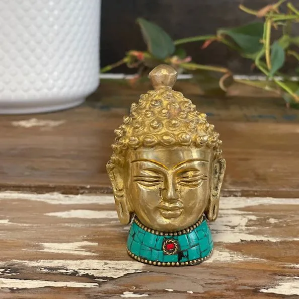 Brass Buddha Figure Med Head 8 cm — foto 4