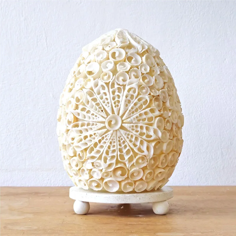 Boho Sea Shell Lamp Cut Art Shell Oval 15cm — foto 1