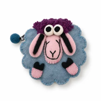 Fresco Colours Happy Sheep Felt Zipper Pouch (3 asst) — foto 2