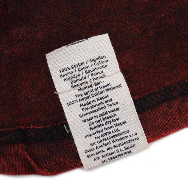 Nomad Sari Stonewashed Cotton T-Shirt – Mandala – Maroon – Small — foto 2