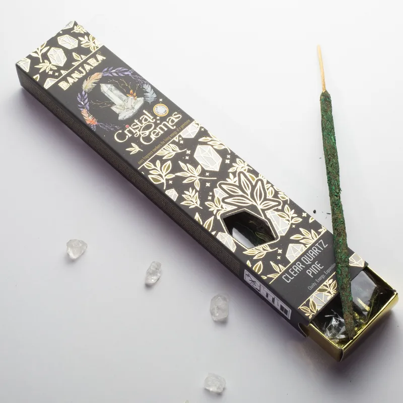 Banjara Cristal Gemas Incenso Sticks - Clear Quartz Pine — foto 4